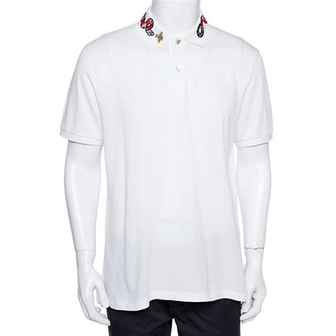 white gucci polo top|Gucci polo shirt snake.